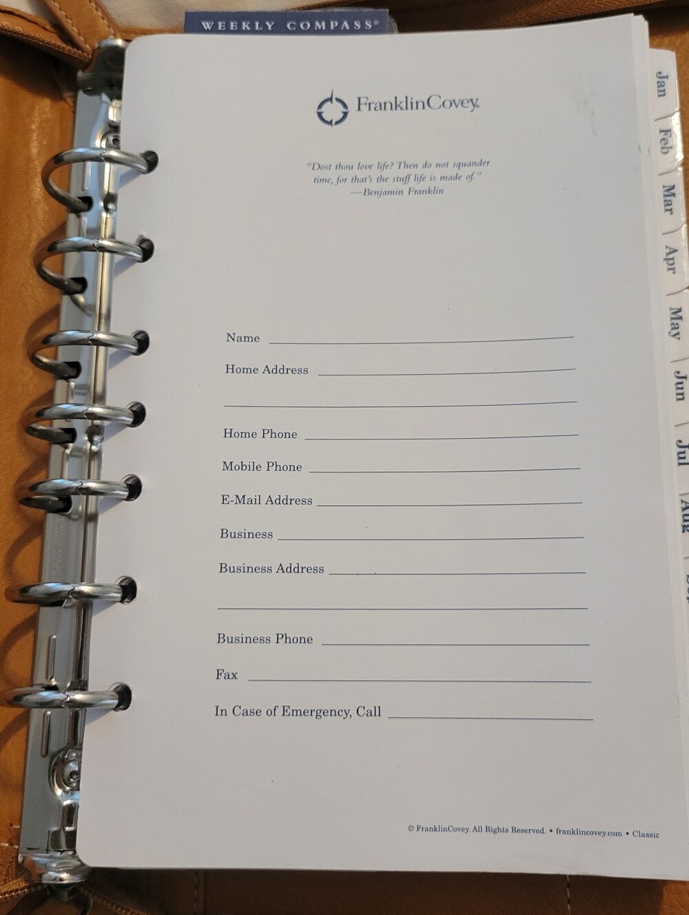 Vintage Franklin Covey Genuine Leather Zippered Day Planner - Picture 4 of 13